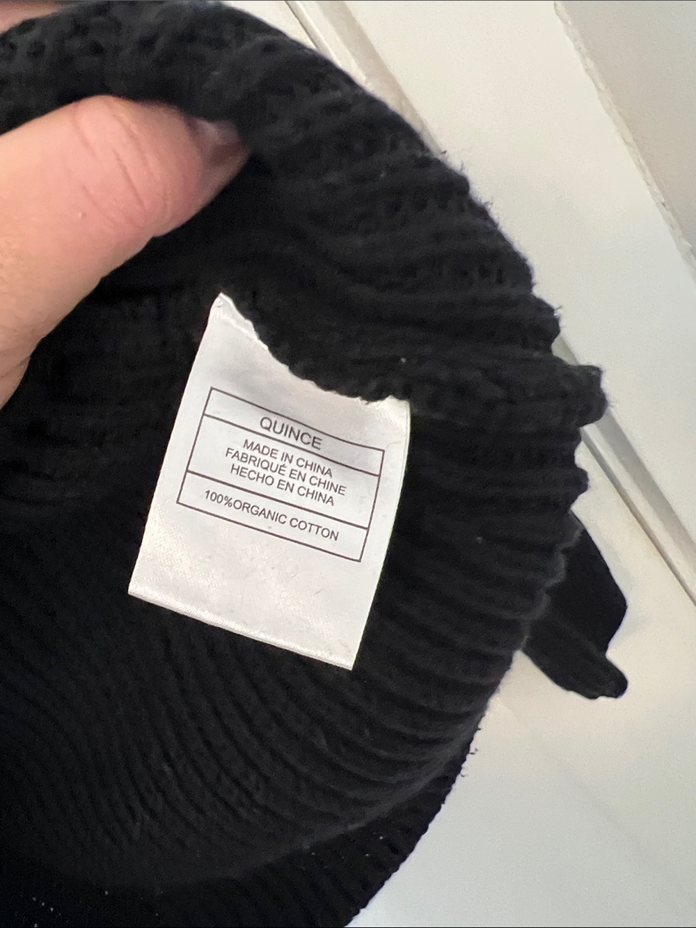Quince 100% Organic Cotton Fisherman Crew Sweater size Small in Black - Picture 5 of 7